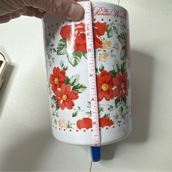 Pioneer Woman Gorgeous red floral Utensil Crock USED older style - Picture 7 of 7